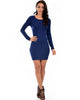 Comeback Baby Long Sleeve Navy Bodycon Dress - Full Image