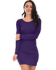 Comeback Baby Long Sleeve Purple Bodycon Dress - Main Image