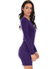 Comeback Baby Long Sleeve Purple Bodycon Dress - Side Image