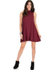 Olivia Tank Burgundy Shift Dress - Full Image