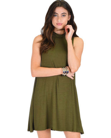 Olivia Tank Olive Shift Dress