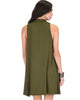 Olivia Tank Olive Shift Dress - Back Image