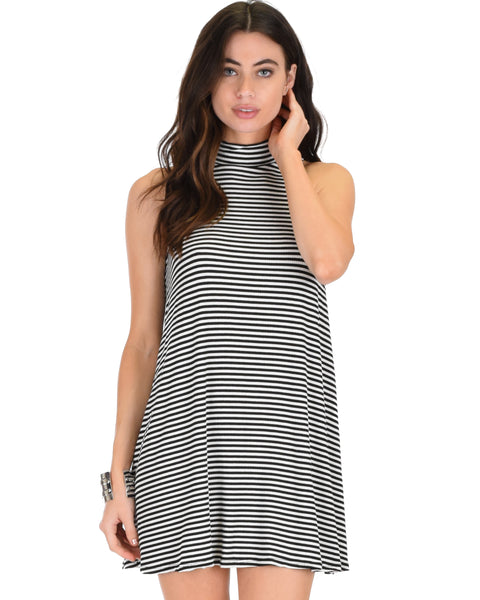 Olivia Tank Striped Black Shift Dress