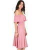 Wait And See Off The Shoulder Mauve Midi Dress - Side Image