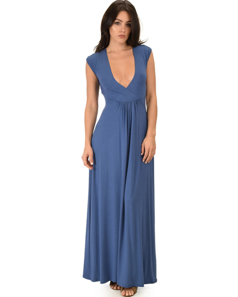 Sweetest Kiss Sleeveless Blue Maxi Dress