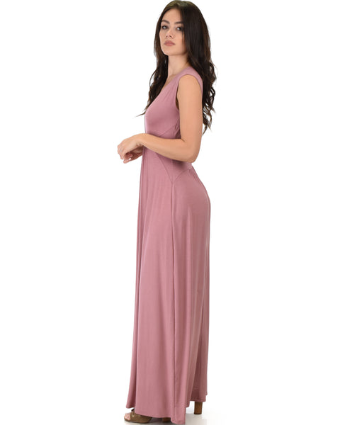 Sweetest Kiss Sleeveless Mauve Maxi Dress