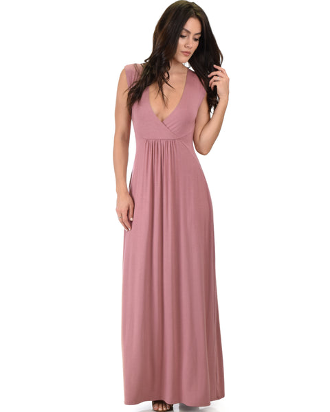 Sweetest Kiss Sleeveless Mauve Maxi Dress