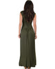 Sweetest Kiss Sleeveless Olive Maxi Dress - Back Image