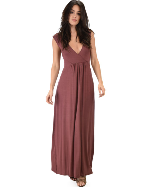 Sweetest Kiss Sleeveless Marsala Maxi Dress