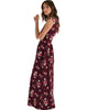 Sweetest Kiss Sleeveless Burgundy Floral Maxi Dress - Side Image