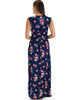 Sweetest Kiss Sleeveless Navy Floral Maxi Dress - Back Image