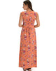 Sweetest Kiss Sleeveless Orange Floral Maxi Dress - Back Image