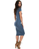 Along The Lines Bodycon Teal Midi Dress - Side Image