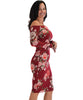 Lyss Loo Women's Love Poem Off The Shoulder Burgundy Floral Bodycon Dress - Lyss Loo