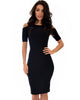 Love Me Completely Cold Shoulder Black Bodycon Midi Dress - Main Image