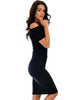 Love Me Completely Cold Shoulder Black Bodycon Midi Dress - Side Image