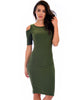 Love Me Completely Cold Shoulder Olive Bodycon Midi Dress - Main Image