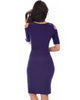 Love Me Completely Cold Shoulder Purple Bodycon Midi Dress - Back Image