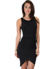 Take Me Out Ruched Bodycon Black Midi Dress - Main Image