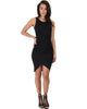 Take Me Out Ruched Bodycon Black Midi Dress - Full Image