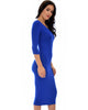 True 2 You 3/4 Sleeve Royal Bodycon Midi Dress - Side Image