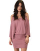 Game Changer Cold Shoulder Mauve Dolman Dress - Main Image