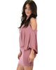 Game Changer Cold Shoulder Mauve Dolman Dress - Side Image