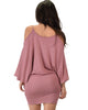 Game Changer Cold Shoulder Mauve Dolman Dress - Back Image