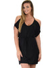 Good Deeds Cold Shoulder Black Waist Tie Dress - Main Image