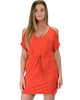 Good Deeds Cold Shoulder Rust Waist Tie Dress - Main Image