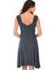 Little Lover Ruched Charcoal Skater Dress - Back Image