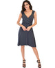 Little Lover Ruched Charcoal Skater Dress - Full Image