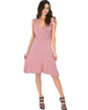 Little Lover Ruched Mauve Skater Dress - Full Image