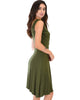 Little Lover Ruched Olive Skater Dress - Side Image