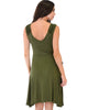 Little Lover Ruched Olive Skater Dress - Back Image