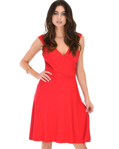 Little Lover Ruched Red Skater Dress