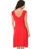 Little Lover Ruched Red Skater Dress - Back Image