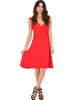 Little Lover Ruched Red Skater Dress - Full Image