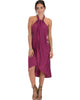 Wrap Star Halter Berry Midi Wrap Dress - Main Image