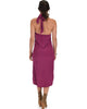 Wrap Star Halter Berry Midi Wrap Dress - Back Image