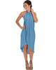 Wrap Star Halter Teal Midi Wrap Dress - Main Image