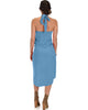 Wrap Star Halter Teal Midi Wrap Dress - Back Image