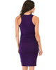 Timeless Hourglass Ruched Purple Bodycon Dress - Back Image