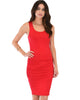 Timeless Hourglass Ruched Red Bodycon Dress - Main Image