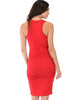 Timeless Hourglass Ruched Red Bodycon Dress - Back Image