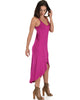 All Wrapped Up Strappy Berry Wrap Dress - Side Image