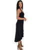 All Wrapped Up Strappy Black Wrap Dress - Side Image