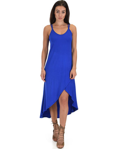 All Wrapped Up Strappy Royal Wrap Dress