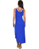 All Wrapped Up Strappy Royal Wrap Dress - Back Image