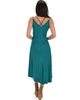 All Wrapped Up Strappy Green Wrap Dress - Back Image